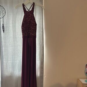 Morgan & Co. Deep Red Backless Dress